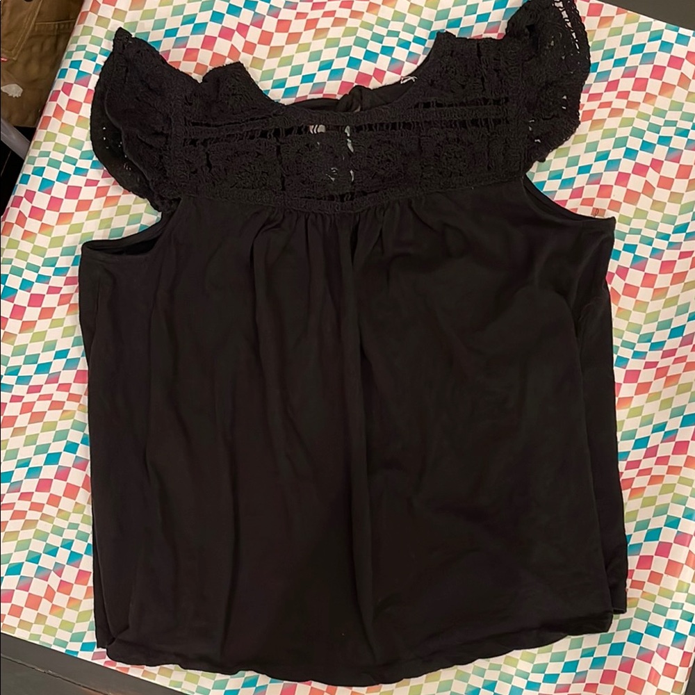 Elegant Black Lace Women's Top